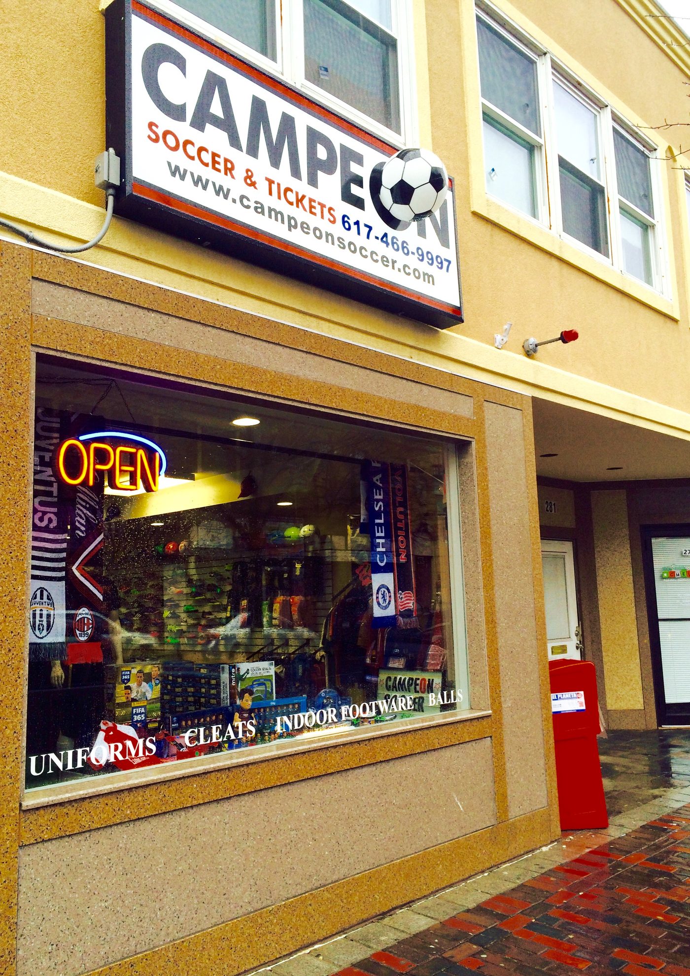 Campeón Soccer store on Broadway in Chelsea, Massachusetts